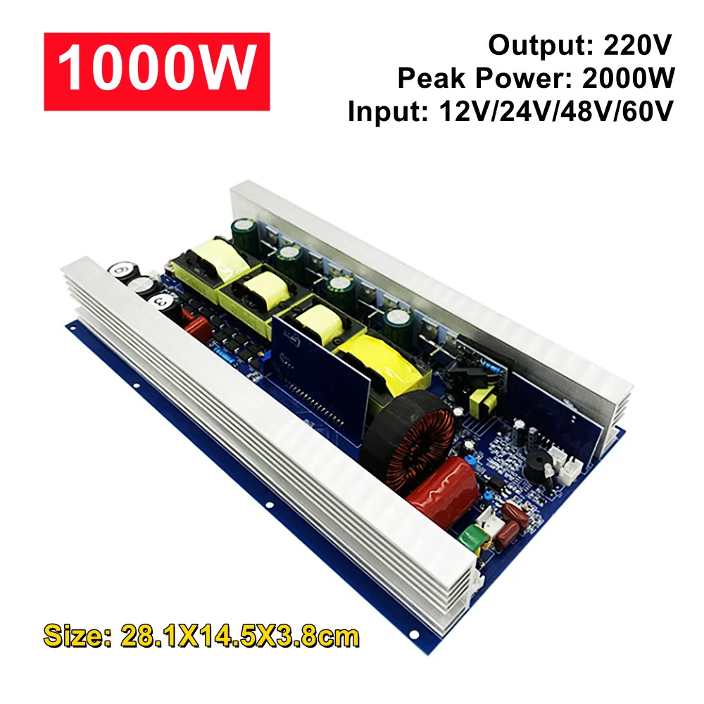 Módulo puro 12v24v48v do inversor da onda do seno a placa principal 220 w ~ 150w do conversor da bateria do agregado familiar da caravana do veículo de alta potência 3000 v