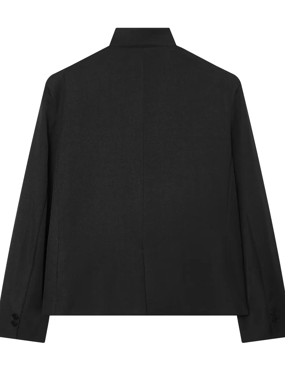 Black High Collar Suit Jacket Women's Fashion Office Workwear Slimming Business Casual Long Sleeve Polyester Fiber