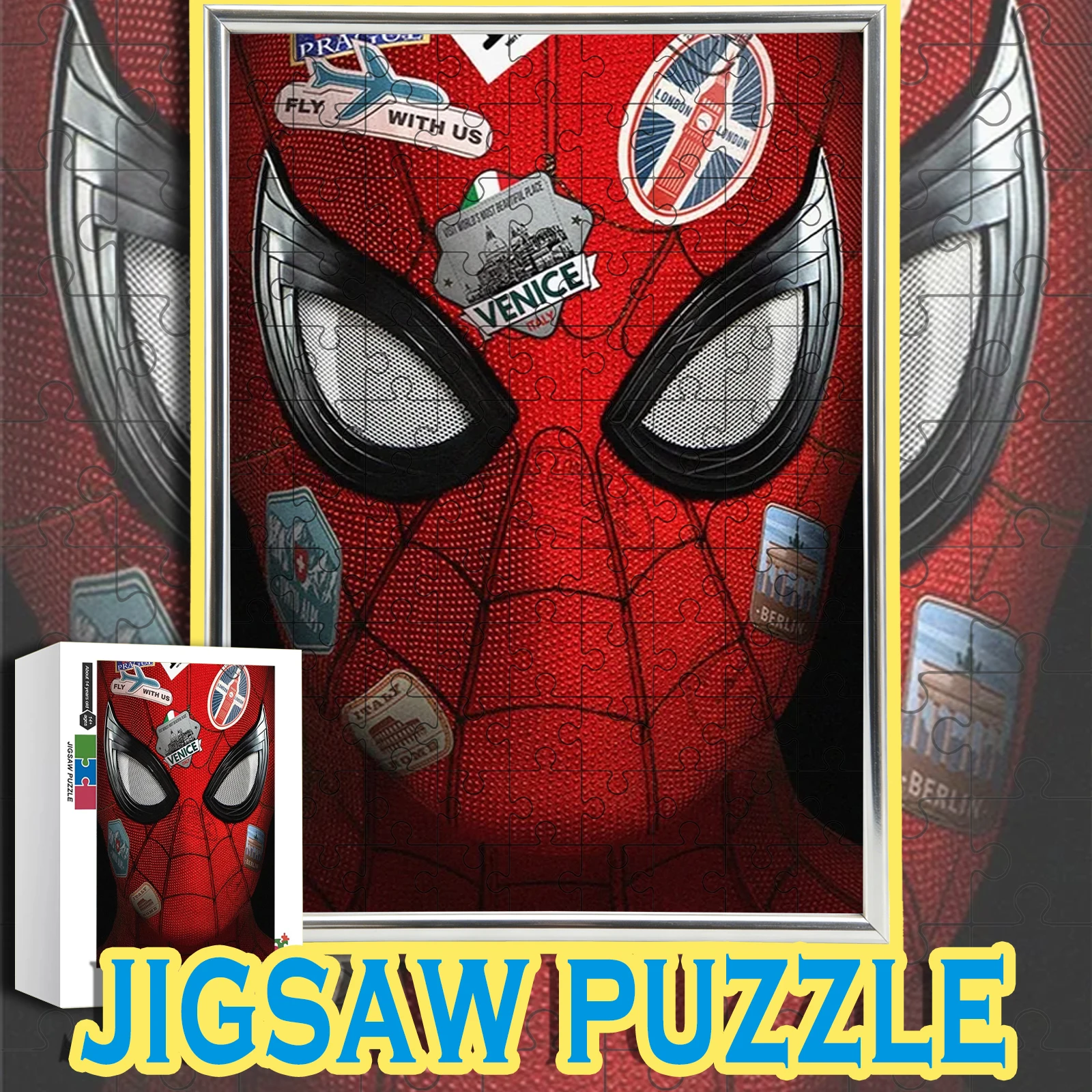 

Деревянный напольный пазл Marvel Spiderman с городской тематикой, 108/200/300/500/1000 элементов, для декора комнаты, настольная игра для отдыха
