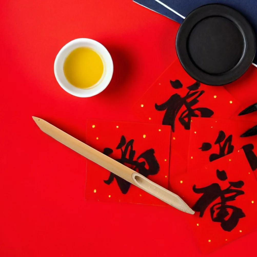 

2 шт. бамбуковая ручка для тибетской каллиграфии, инструмент для письма, уникальный дизайн ручной работы для обучения традиционной каллиграфии и художества