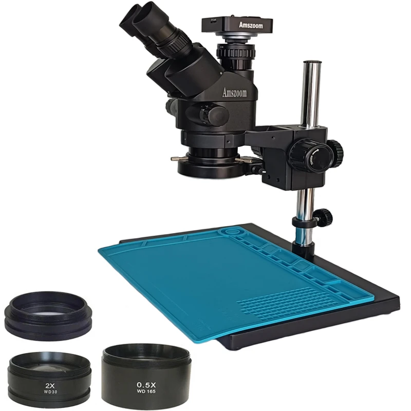 3.5X-90X Adjustable Focus Simul-Focal Microscope Trinocular Stereo With 51MP 2K Camera For Mobile Phone PCB Repair Equipment