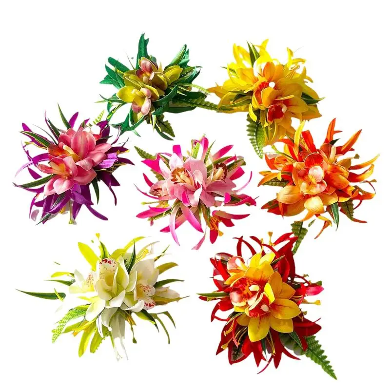 Simulierte Orchideen-Haarspange im Bohemian-Strandresort-Stil, seitliche Haarspange für Foto-Atmosphäre, Schmetterlings-Orchideen-Haaraccessoires – Detail 7