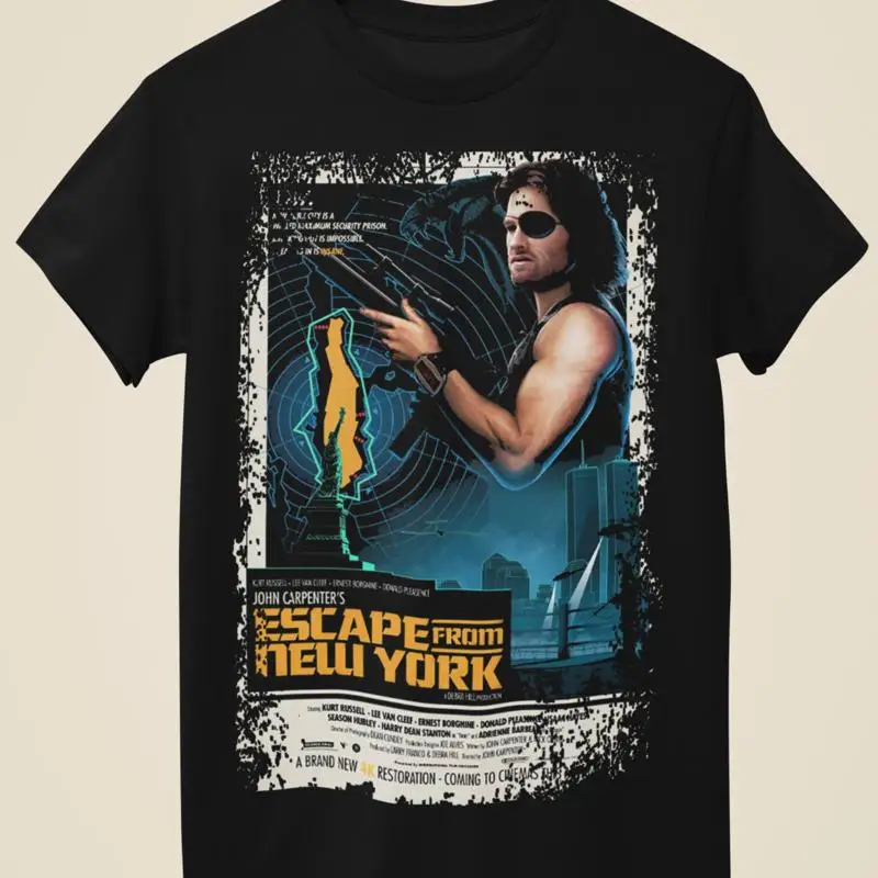 Camiseta negra unisex inspirada en el cartel de la película Escape From New York
