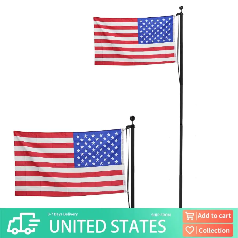 

Heavy Duty Flag Pole Holder Extra Thick Anti-tangling Flagpole Kit with 360° Rotating Rings Clip for Residential Outdoor Porch