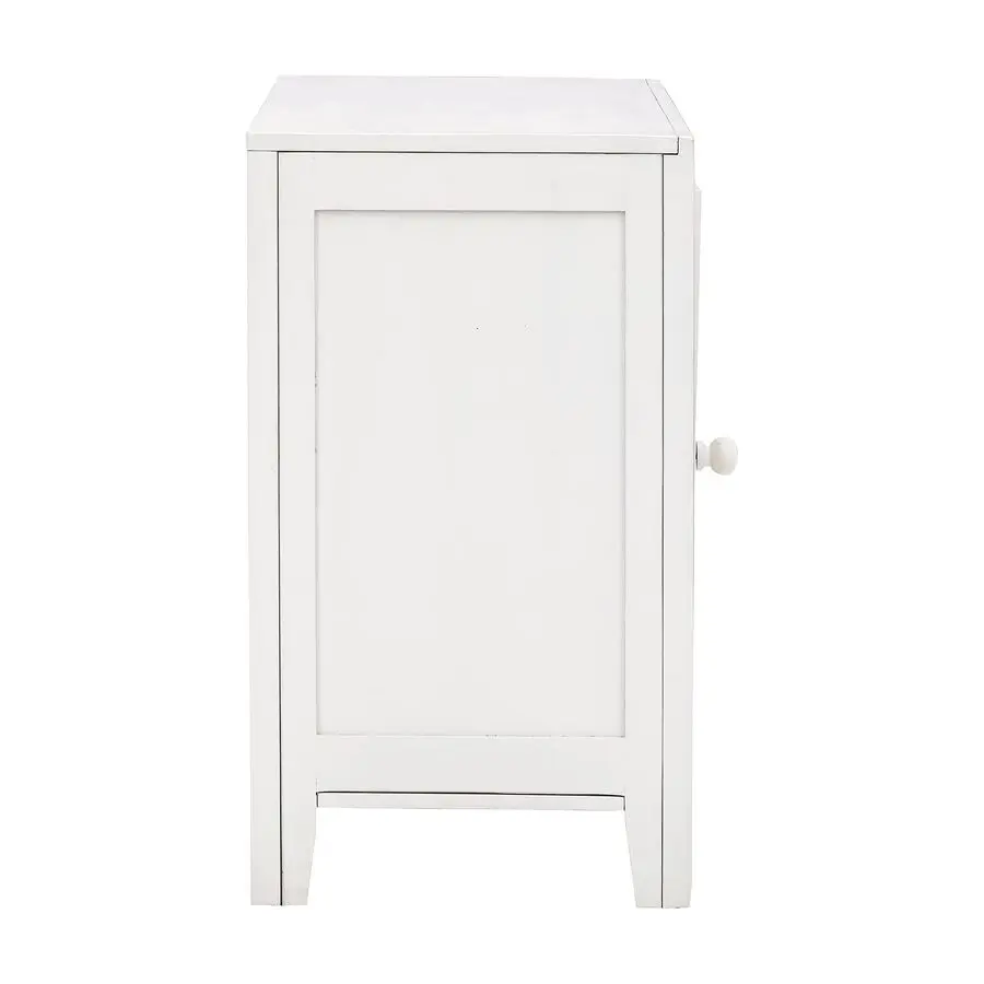 Fossil Ridge Boho-Akzentschrank oder Beistelltisch, Vintage-Weiß