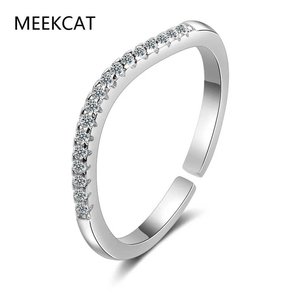 Test Passed Moissanite Ring Matching Wedding Diamond Band for Women 925 Sterling Silver Female Crown Single Tail Ring