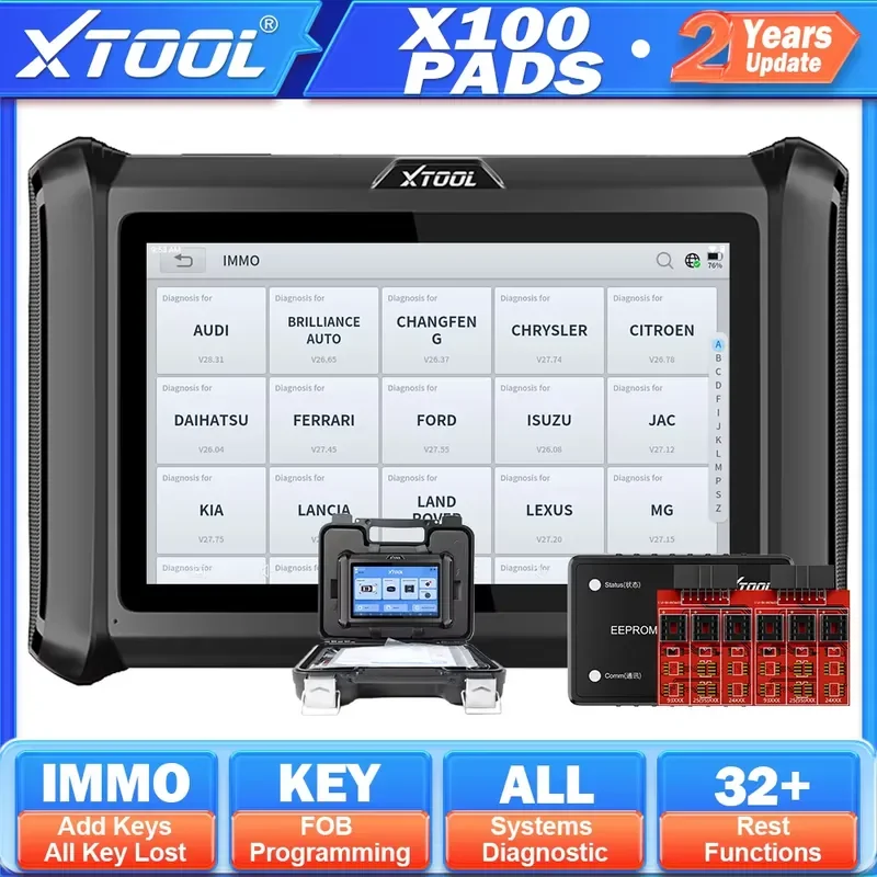 XTOOL X100 PADS V2.0 IMMO Key Programming Tools All Key Lost OBD2 Key Generation All System Diagnostic Scaner PK X100 PAD