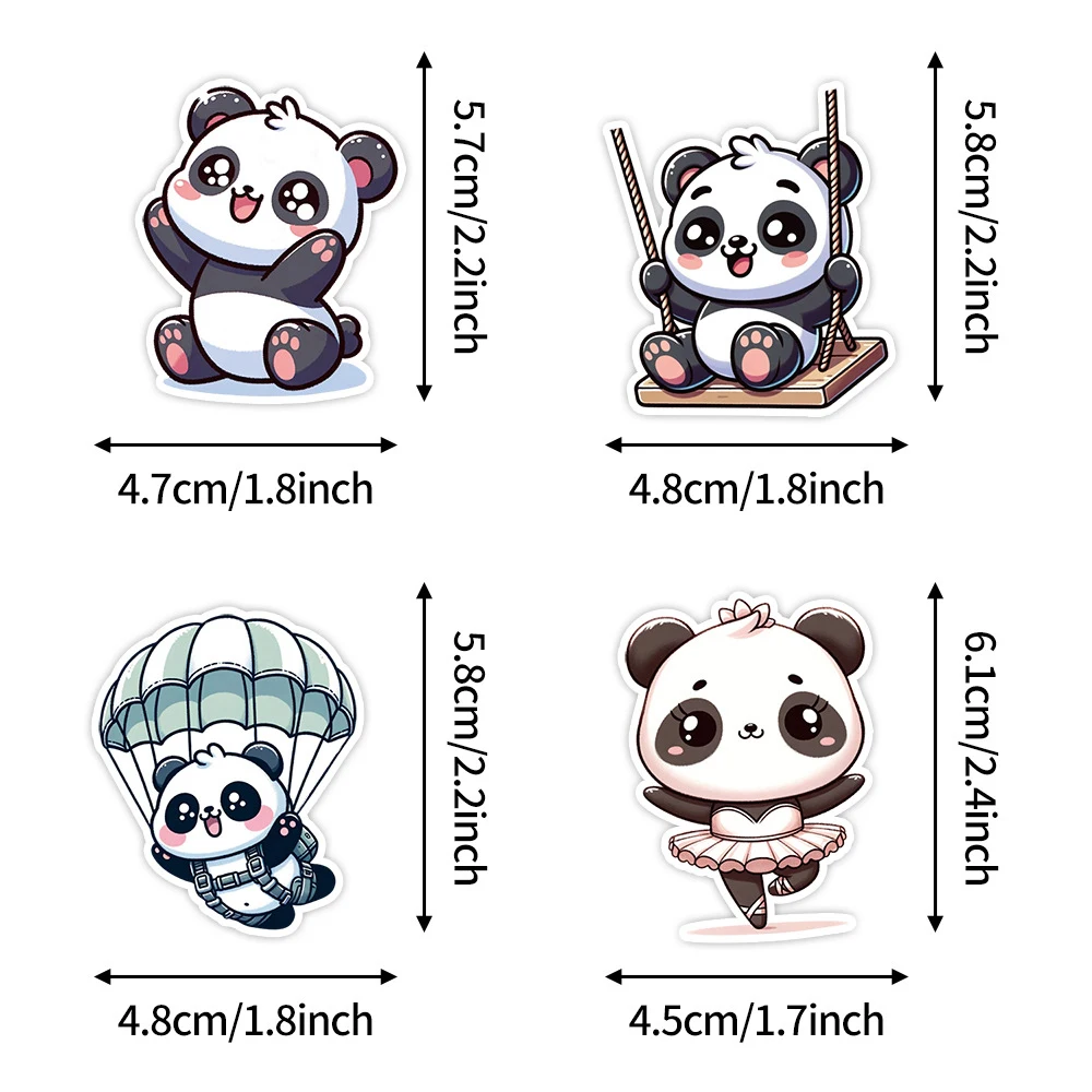 10/30/50PCS Cute Cartoon Panda Stickers Kawaii Animal Decals Decorative Luggage Notebook Phone Kawaii Decoration Sticker Toys