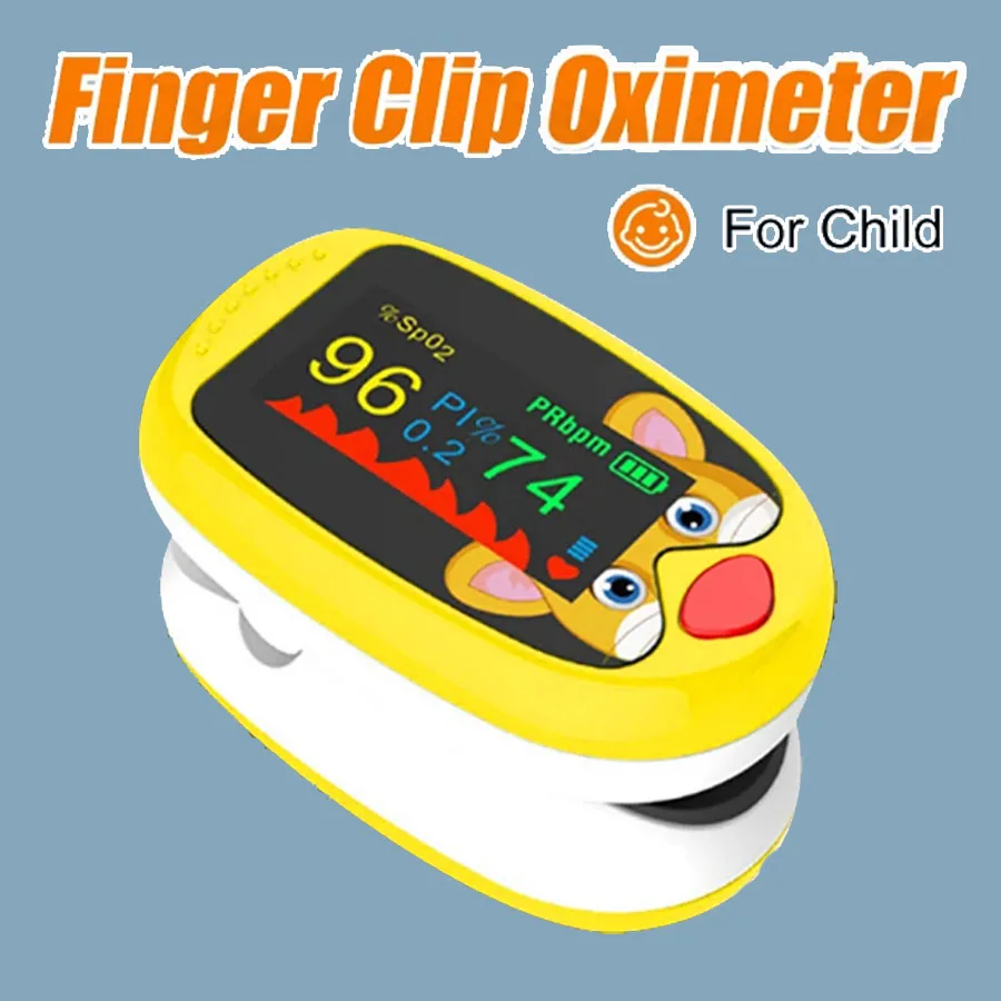 

Rechargeable Child Finger Pulse Oximeter TFT Display Strap Lanyard Blood Oxygen Saturation Meter Children Kids Oximetro SPO2