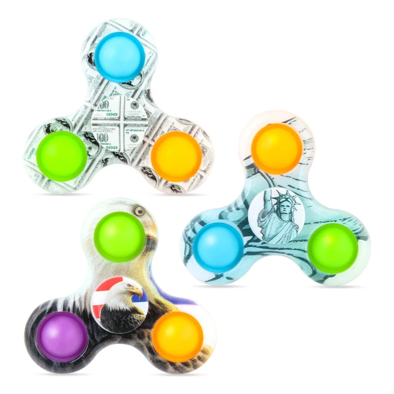 Fidget Spinner Double Sided UV Printing With Colorful Patterns Fingertip Spinners Toys For Children Adults Stress Anxiety Relief