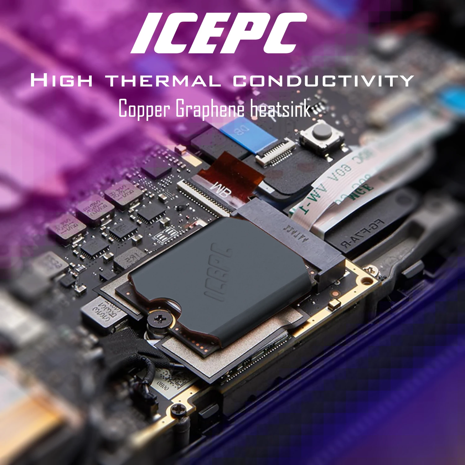 iCEPC 2230 Heatsink for Stream Deck NVME 2230 SSD Graphene Coating Copper Heat Sink With Replacements Repair Kit Thermal Silicon