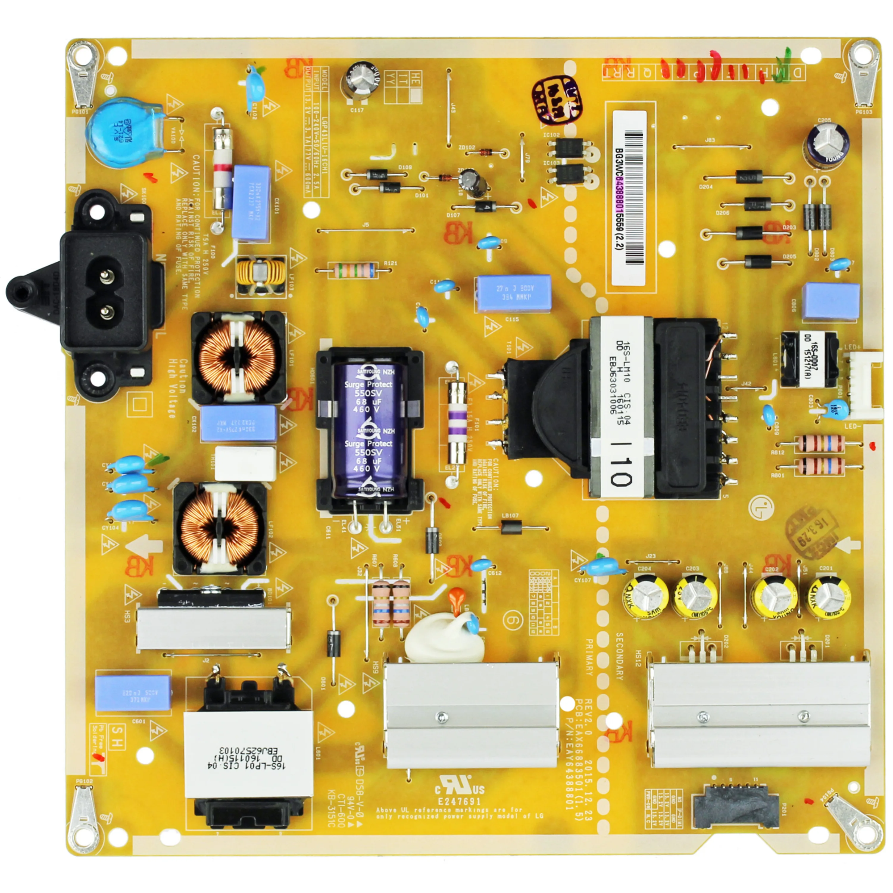 

Power Supply Board EAX66883501 EAY64388801 PLDF-L508A 3PCR01385A for 43UH6030 43UH6100 43UH610A 43 Inch TV Board LGP43LIU-16CH1