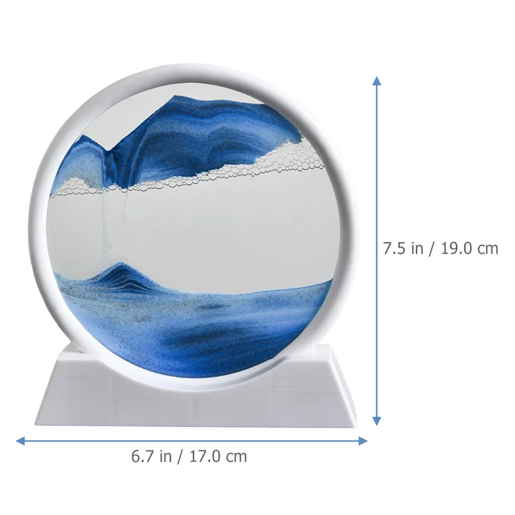 ภาพตกแต่งโต๊ะทำงาน ภาพทรายไหล 3 มิติ ทรงกลม สำหรับตกแต่งบ้าน สำนักงาน ห้องนั่งเล่น ภาพทรายวิวทิวทัศน์