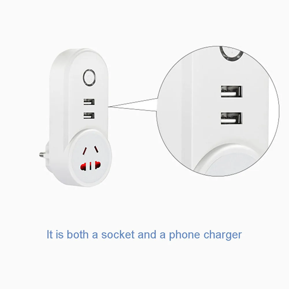 Xiaomi WiFi EU Smart Plug Socket con USB Power Smart Plug US AU UK BR FR Support Apple Homekit Alexa Google Home Control