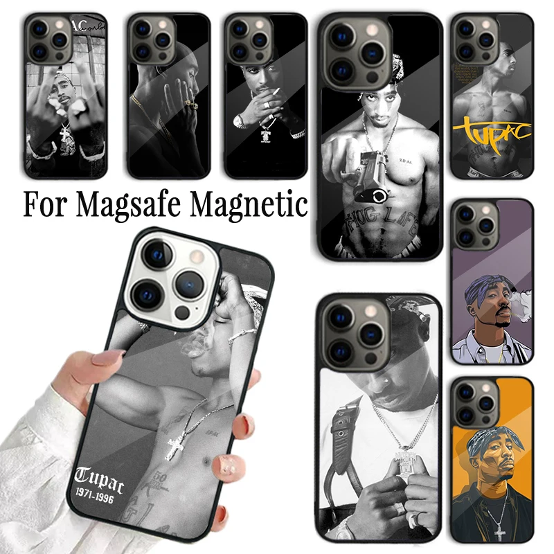 

Coque Phone Case For iPhone 16 15 14 13 12 Mini 11 Pro Max Plus Magsafe Magnetic Wireless Charging Cover Tupac 2pac