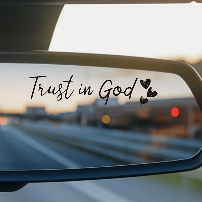

Наклейка на автомобиль «Верь в Бога»: христианская, с цитатой из Библии, в форме сердца, для зеркала заднего вида, бампера, декора автомобиля