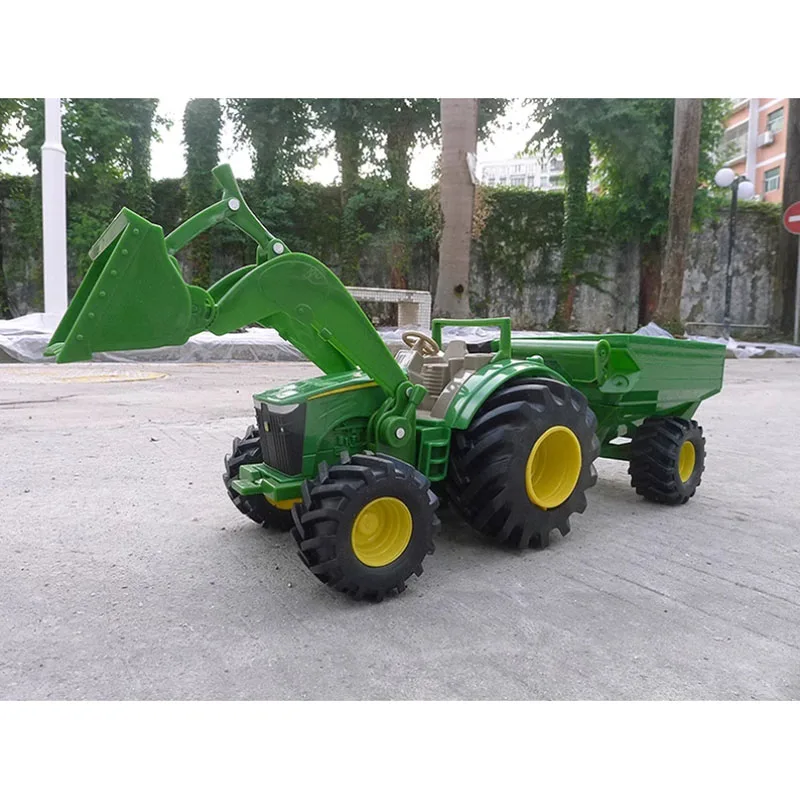 ERTL-Tractor y vagón a escala 1:16, modelo de coche de aleación, adorno de exhibición, regalo de juguete