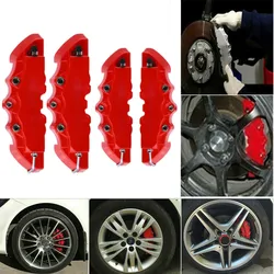 4PC 3D Car Disc Brake Caliper Cover Case Front Rear Accessories S+M ABS Plastic Brake Disc Wheel Hub Brake Covers Car Decoration