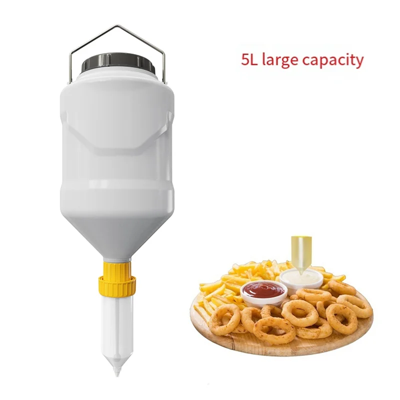 FZFZ 5L 絞り出しボトル 吊り下げ式ソースディスペンサー 大口径ソースボトル ソース絞り出しボトル 吊り下げ式ソースディスペンサー