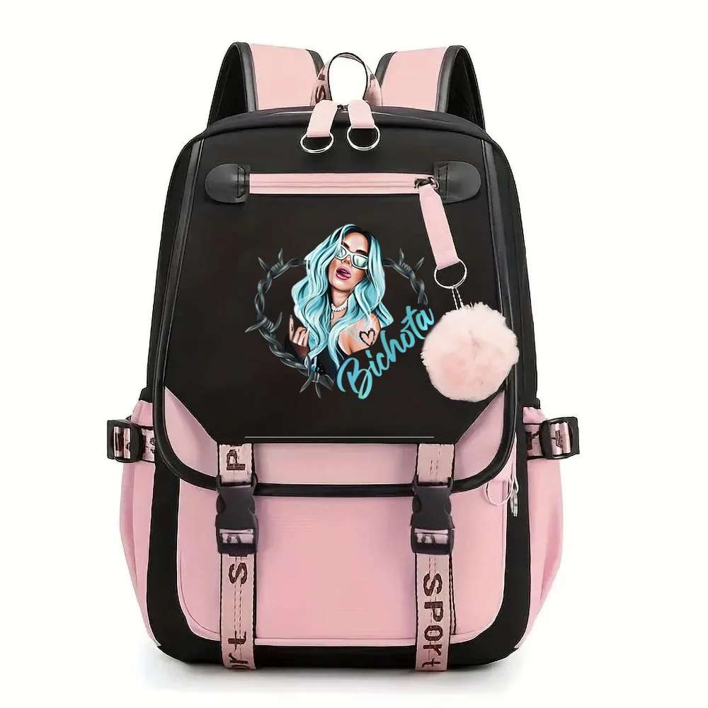 Hot Karol G Bichota Music Album Backpack Plush Schoolbag Funny Unisex Y2K Aesthetic Manana Sera Bonito Backpack