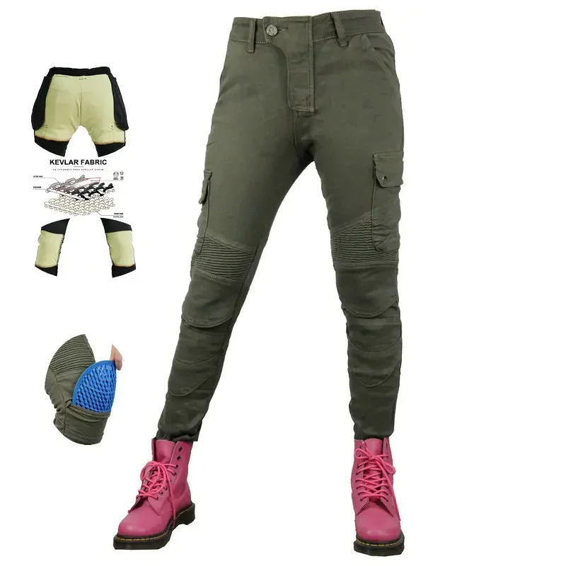 Locomotive Wear Resistant Riding Protection Pants Loong Biker Motorcycle Cycling Protective Jeans Female Moto Knight Trousers