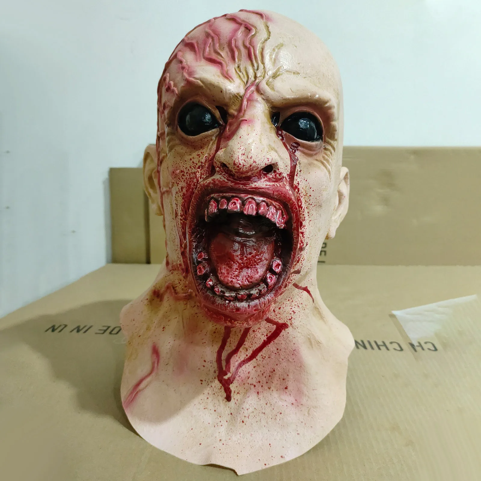 Máscara de cabeza completa de terror, máscara de látex realista aterradora para fiesta de Halloween, mascarada, Carnaval, accesorios de decoración para Cosplay