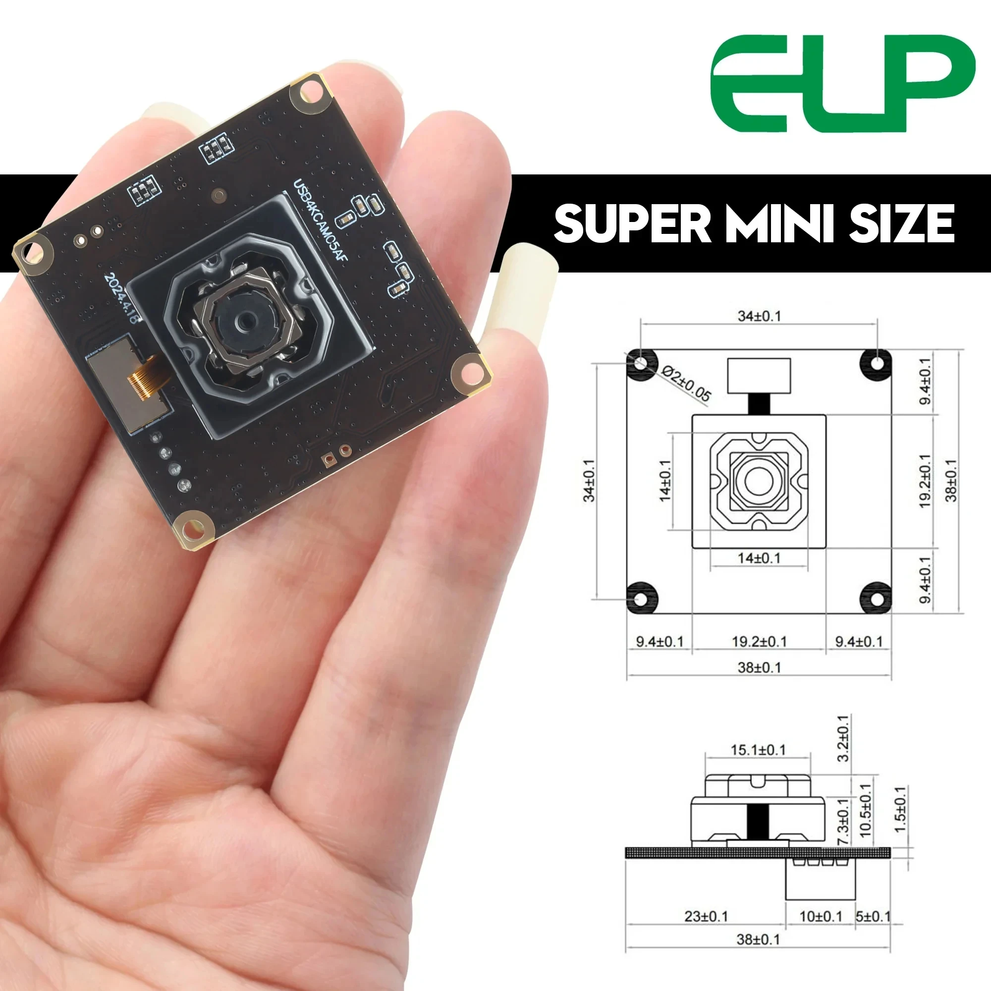 ELP Anti-shake Webcam 11MP Autofocus USB Camera Module for PC 4K 8MP IMX258 industrial HD Webcam Plug&Play with Wide Angle Lens