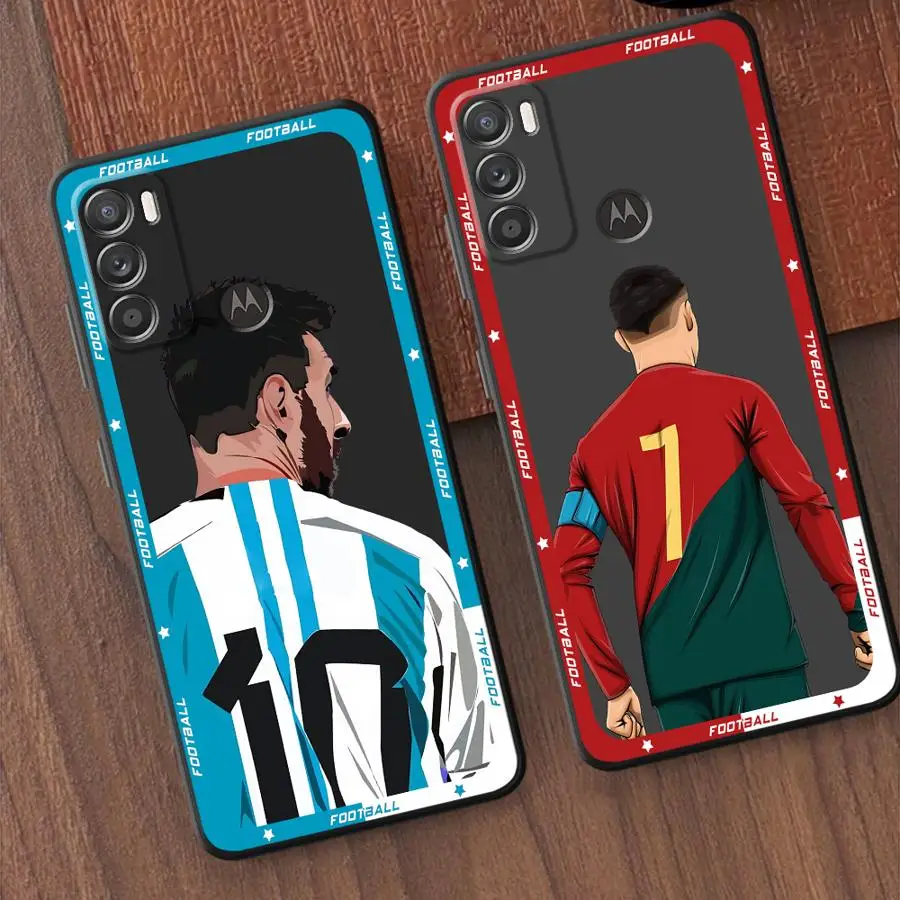 Football Star Phone Case for Motorola Moto G30 G50 G51 G60S G71 G22 G52 G53 20 30 40 Pro 20 Lite 30 Fusion Edge 40 Cover