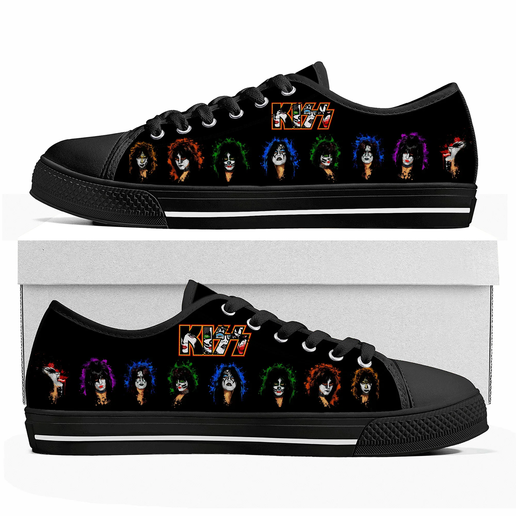 Heavy Metal Kiss Rock Band Music Low Top High Quality Sneakers Men Women Teenager Canvas Sneaker Casual Couple Shoes Custom Shoe