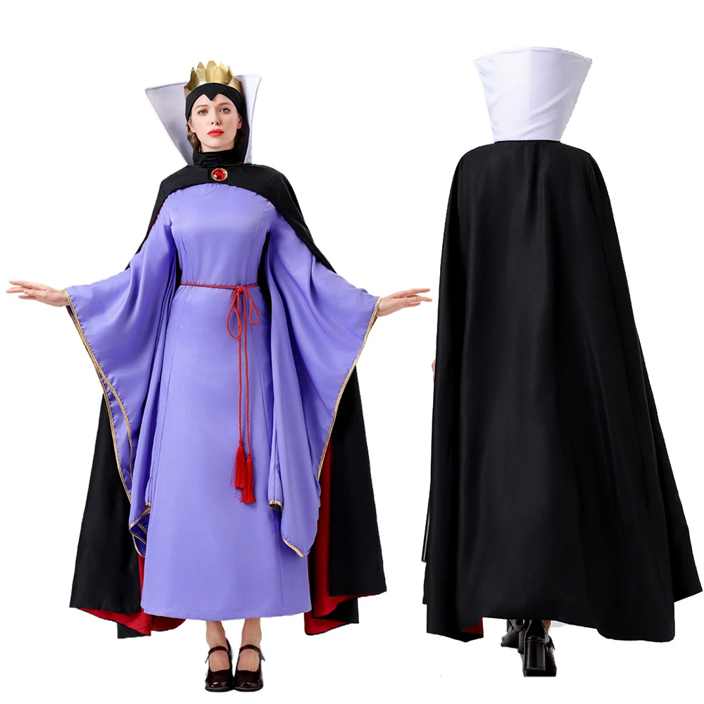 

Movie Stepmother Queen Cosplay Costume Snow Princess Disguise Full Set for Women Dress Halloween Carnival Party Clothes Roleplay