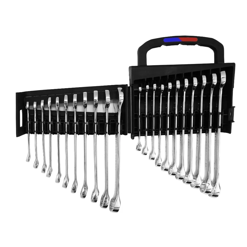 

22-Piece Combination Wrench Set - Nickel Chrome Plated-Metric/SAE