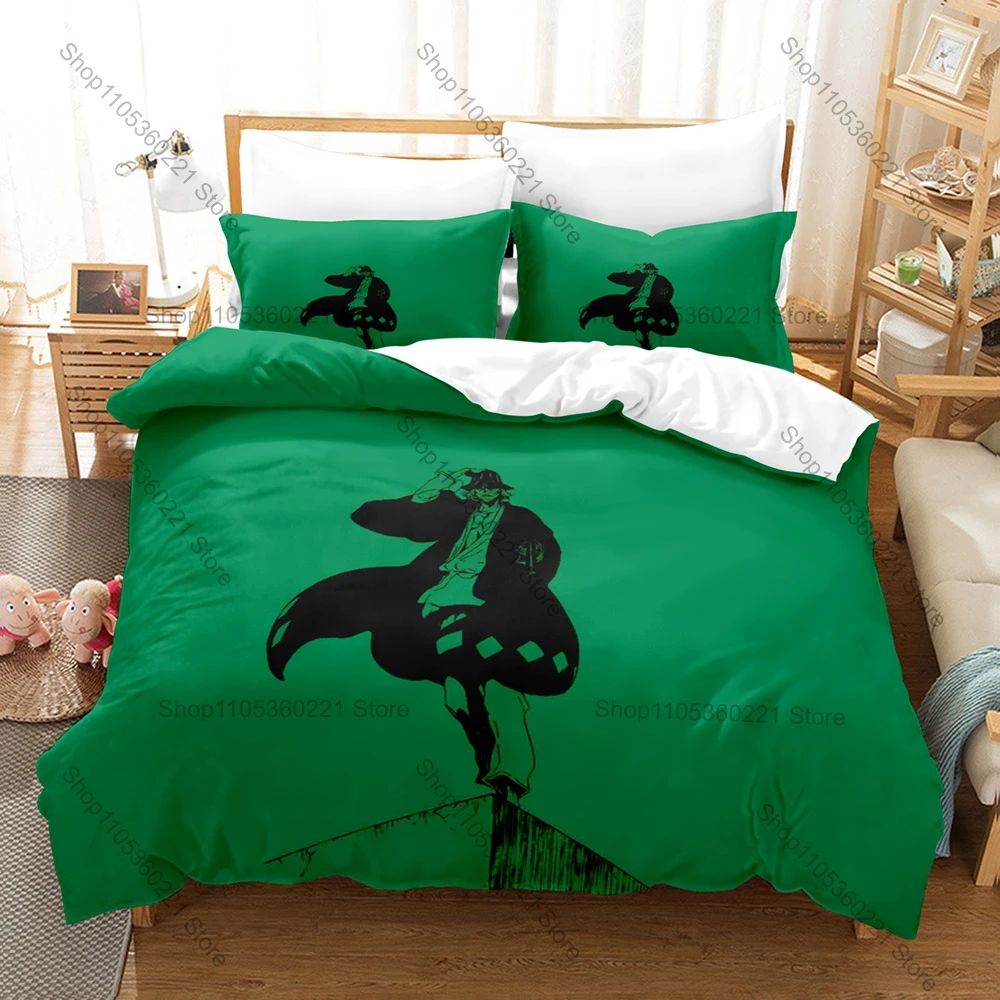

Personality Bleach Anime Characters New Duvet Cover Set Soft Microfiber Breathable Bed Set for Teens Adults Bedroom Kisuke Uraha