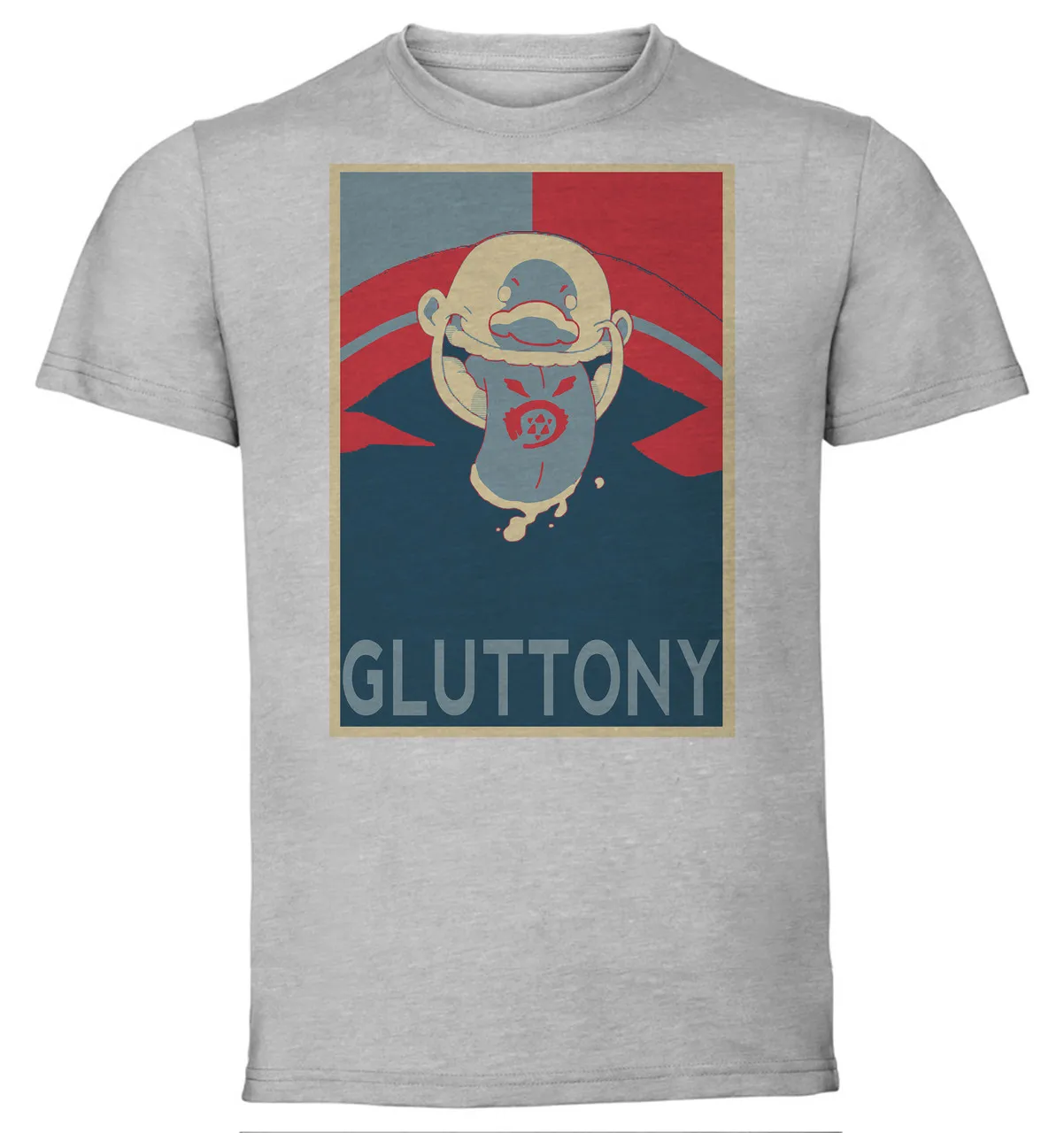 T-Shirt Unisex Grey Propaganda Fullmetal Alchemist Gluttony