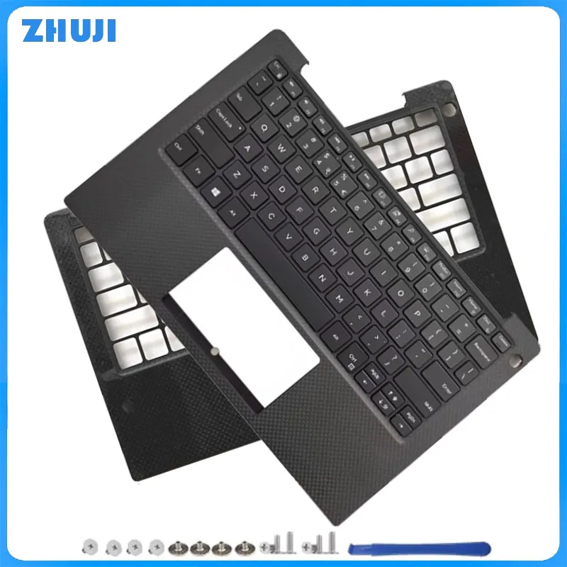 

New For XPS 13 9370 9380 7390 9305 Laptop Upper Case Palmrest Cover C Shell Backlight Keyboard 0KPRW0