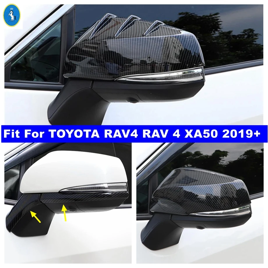 

Door Rearview Mirror Rubbing Stripes Cover Trim Fit For TOYOTA RAV4 RAV 4 XA50 2019 - 2023 Carbon Fiber Car Exterior Accessories