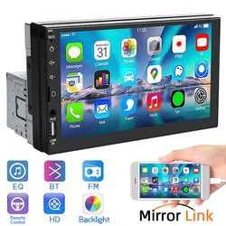 Hippcron 7“ Car Radio 1 Din Multimedia MP5 Player HD Touch Screen FM ISO Aux Input Bluetooth Mirror Link Universal Auto Radio
