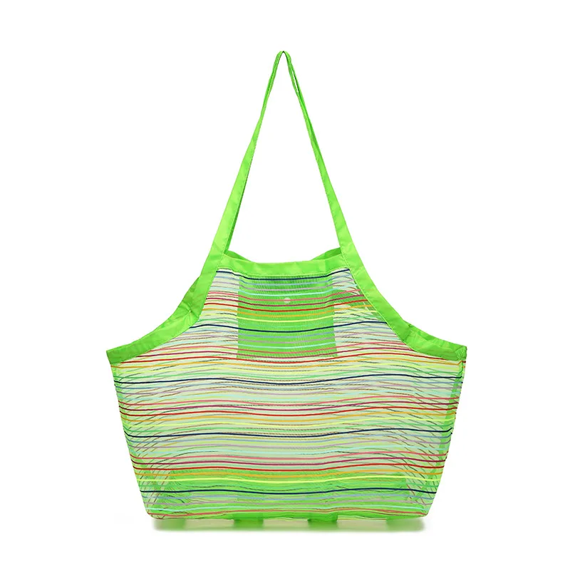 Colorful Mesh Beach Bag Extra Large Beach Bags and Handbag Backpack for Holding Towels Outdoor Beach Toys Organizer Totes