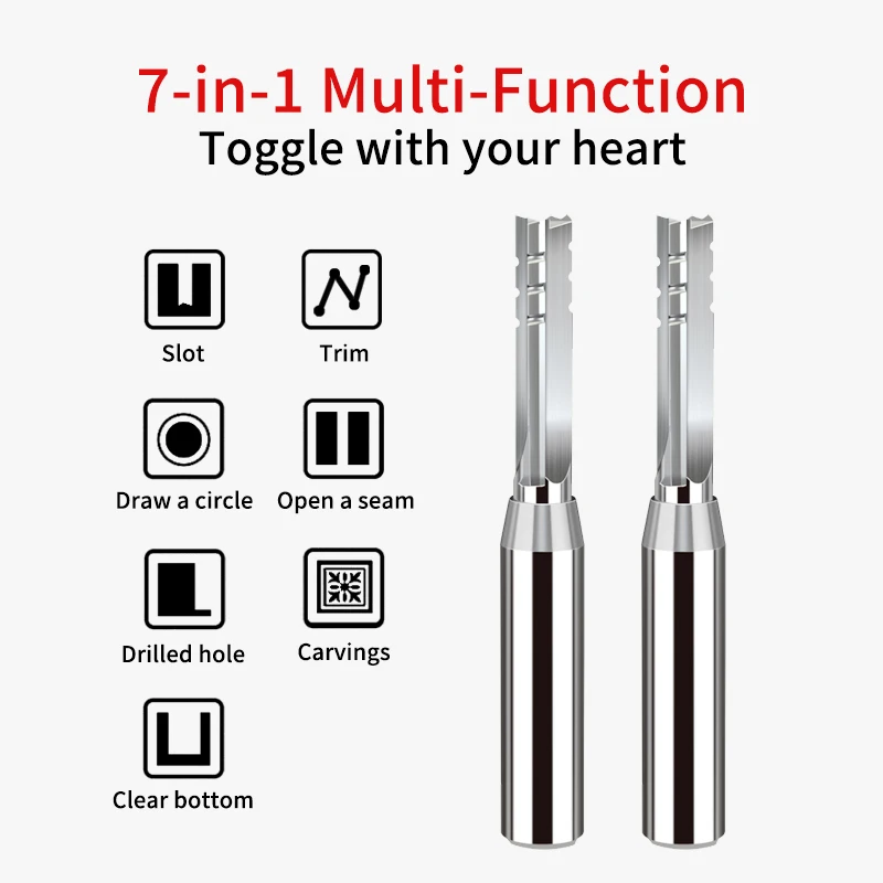 CHOWMASTER 3 Flutes TCT Straight Router Bit 3 Blades Cutting CNC Carbide Milling Cutter for Wood MDF Multilayer Particle Board