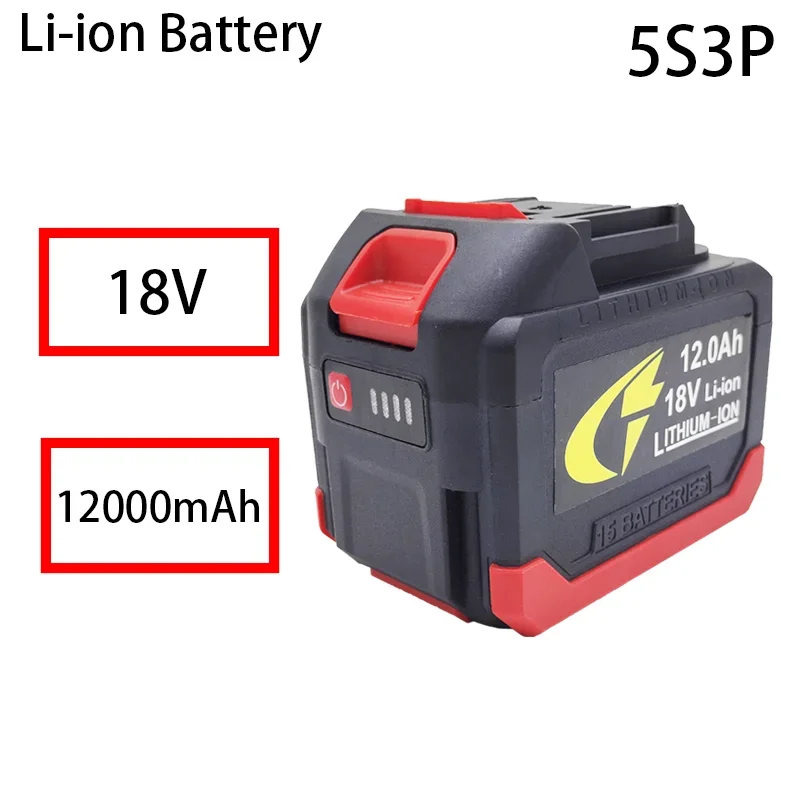 La batteria al litio 5 s3p 18V Makita 18650 può caricare 12000mAh. Batteria ad alta corrente e alta scarica. Caricabatterie.