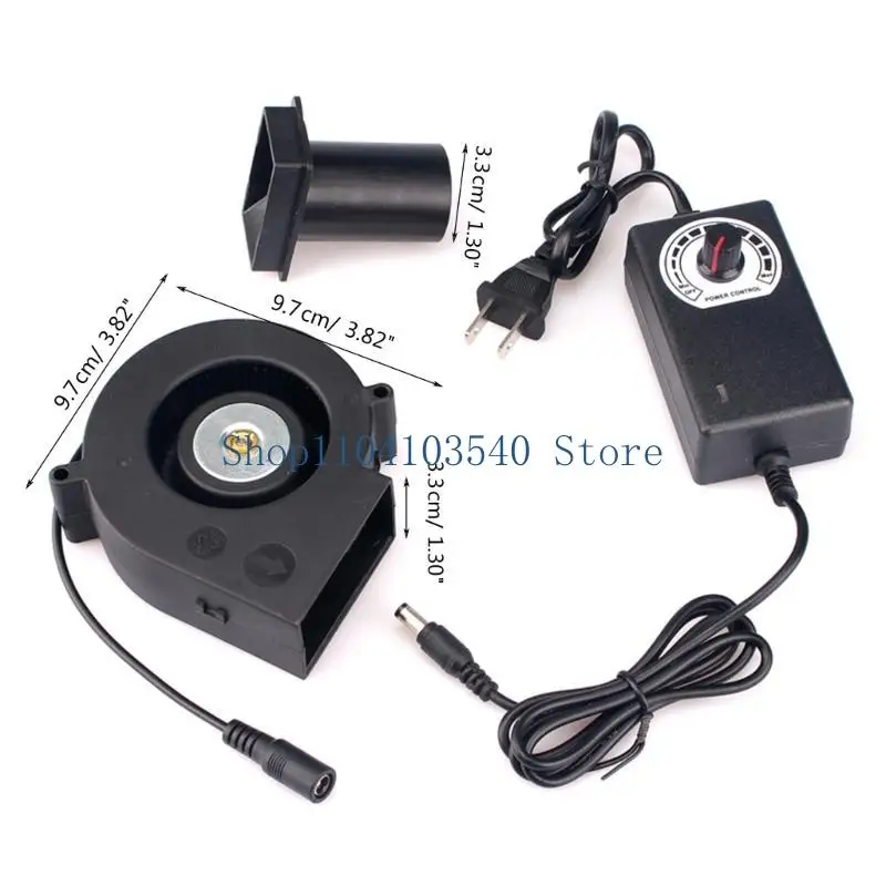 02DC BBQ Air Blower 12V Power Fan Controllers Ajusta Speed Controllers BBQ Fan EU Plug
