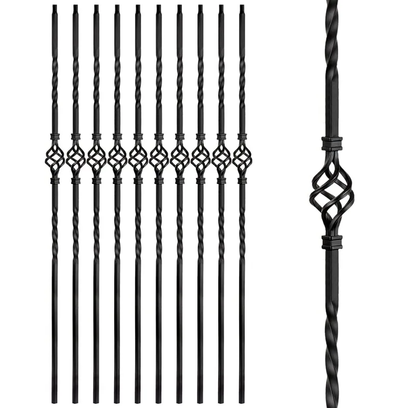 Balusters de ferro - Balusters de escada de ferro forjado - Mandriles de metal de cesta única oca