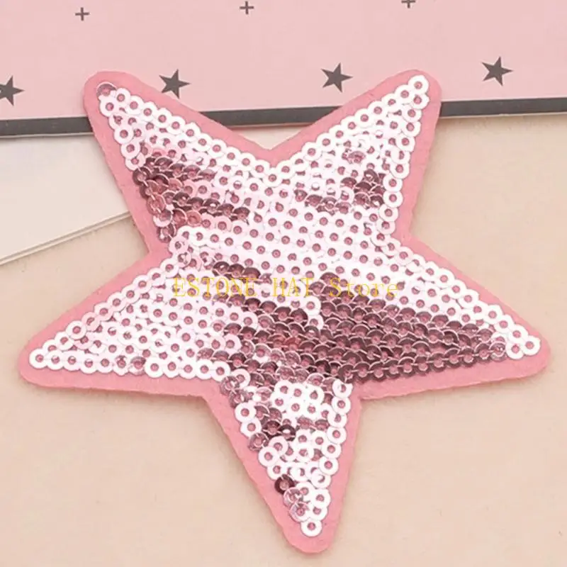 49MF 7 Stück glitzernde Pailletten-Stern-Applikations-Patches zum Nähen, Basteln, Basteln