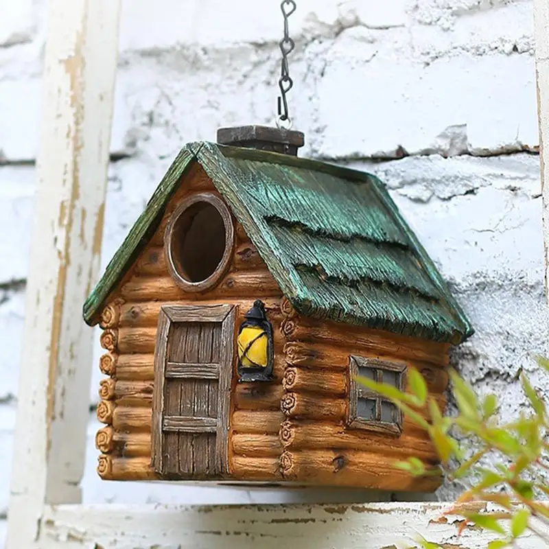 Bird Houses Resin Parrot Hanging House Hanging Bird House Waterproof Outdoor Bird Nest For Outdoor Garden Balcony Courtyard