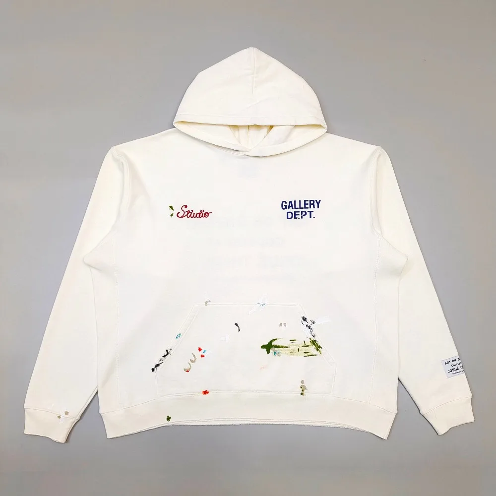 Gallery Dept Embroidery Hand Painted G Leather Inkjet Sweater High Street Vintage Loose Hoodie