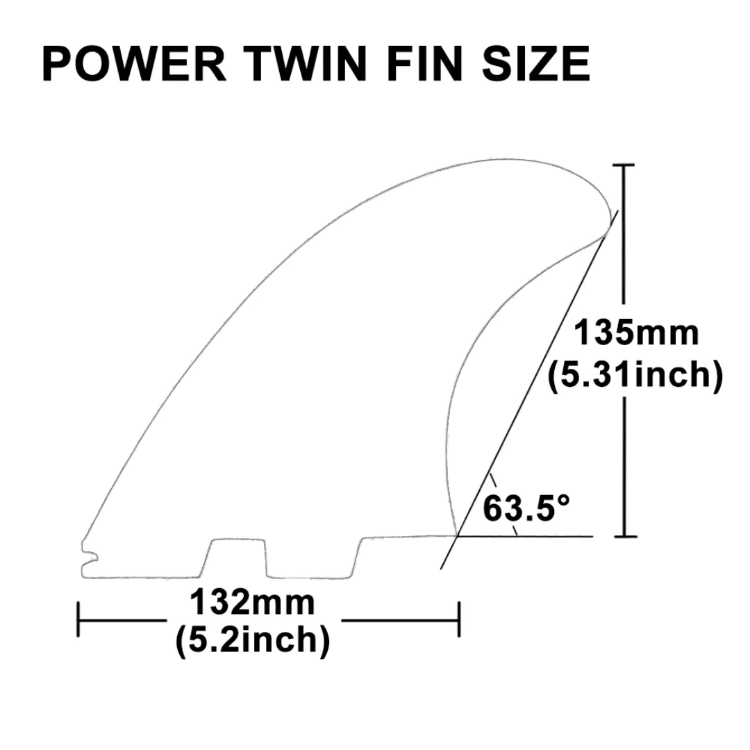 FCSII Surfboard Fin Power Twin Fins Performance Glass Fiber Surfboard Twin Fins Quillas for Surfing 2PCS/SET