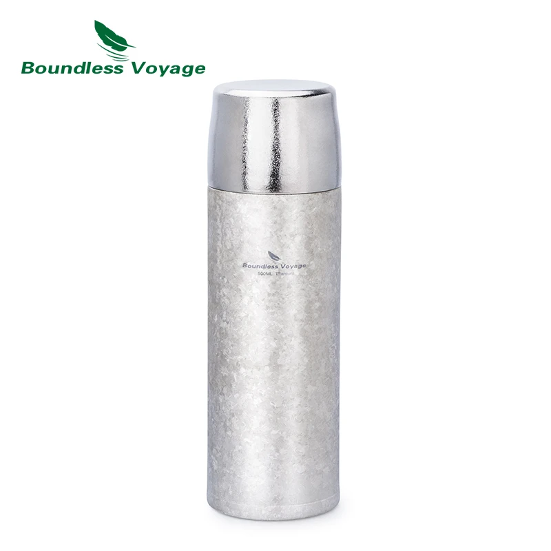 Imagem -02 - Boundless Voyage-titanium Garrafa de Água Isolada Reutilizável Dupla Parede Garrafa Outdoor Ultraleve Leakproof Drinkware 500ml