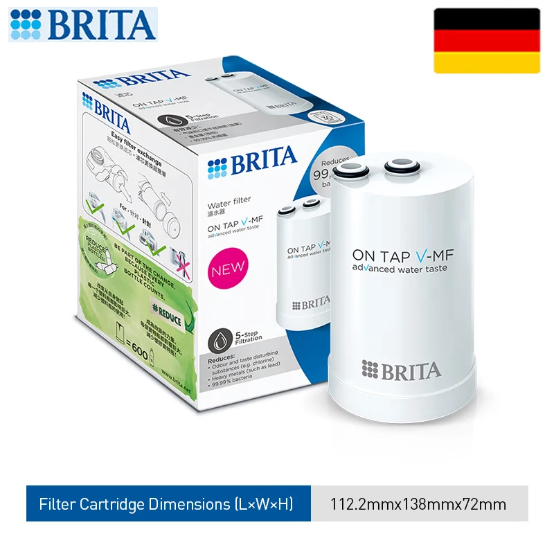 

Фильтр для крана Brita на кране, композитный фильтрующий картридж Hf, кухонный фильтр для очистки воды, 5-ступенчатый фильтрующий картридж