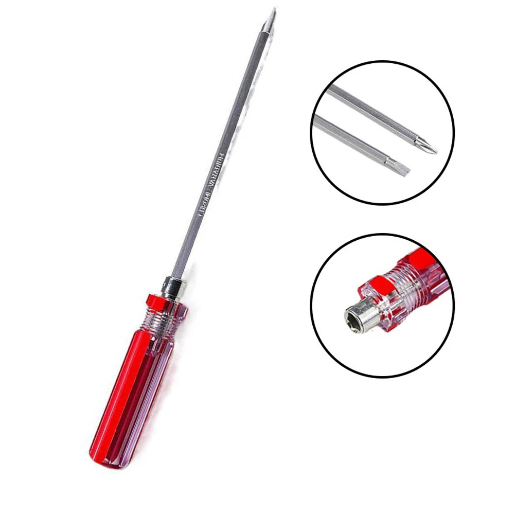 1PC 175mm Screwdriver 2 Sides Double Head Slotted Cross Screwdrivers Magnetic Tip Screw Driver Remover Repair Hand Tool