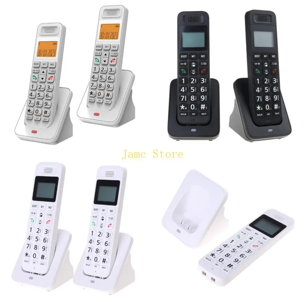 LX0B 2Piece Cordless Telephone Set for Remote Workers and Families with Expandable DECT Compatibility D1018D Home Phone