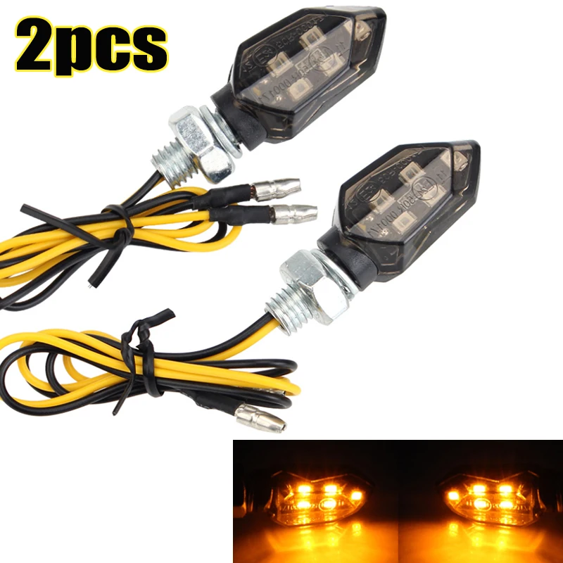 

2Pcs Motorcycle Turn Signal LED Lights High Brightness Autocycle Turn Signal Indicators Bulb Motorbike Amber Blinker Strobe Lamp